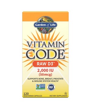 Vitamín D3 - RAW Vitamin Code - 2000IU - 120 kapslí